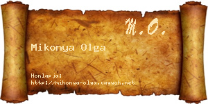Mikonya Olga névjegykártya